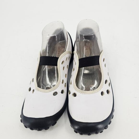 Privo by Clark's White Leather Slip-On Mary Jane Driving Shoe 79181 Womens 8.5 M - Picture 2 of 10